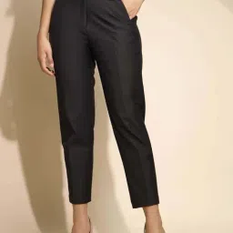 Global Republic Black Regular Fit Mid Rise Trousers-image-91