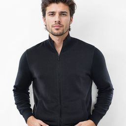 Celio Men Cotton Mock Collar Cardigan Sweaters-image-88
