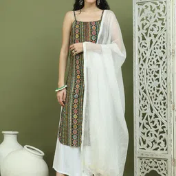 Jompers Women Printed Regular Kurta with Palazzos & With Dupatta-picture-4