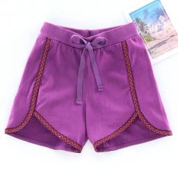 Kiddopanti Kids Purple Solid Shorts-image-66