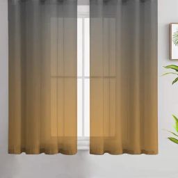 SPACES DRAPE STORY Boho Grey & Blue Polyester 5 ft Sheer Window Curtains - Set of 2-image-85