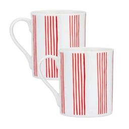 Clay Craft Red & White Ceramic Milk Mug (0.35 L)-1