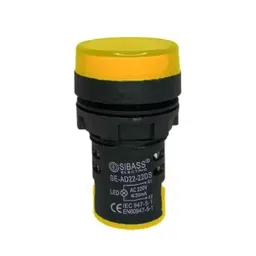 Sibass Electric LED Indicating Lamp 16 mm Dia. Black Body 220 V AC Yellow Light, SE-AD16-16C (Pack of 1000)-image-23