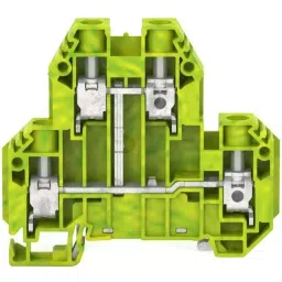 RS PRO Earth Terminal Block Green & Yellow Double-Level Screw Termination, 8724802-14