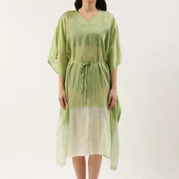 Clt.s Green Polyester Tie - Dye Cover Up-image-5