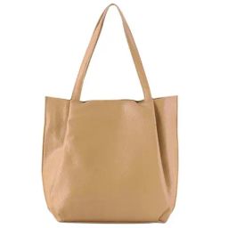 Toteteca Tan Solid Medium Tote Handbag-48