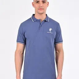 Masculino Latino Men Bio Finish Solid Polo Collar Cotton T-shirt-image-77