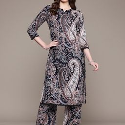 PHYSIL Women Paisley Printed Cotton Kurta with Trousers-image-38