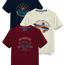 HELLCAT Kids Multicolor Printed T-Shirt (Pack Of 3)-image-71