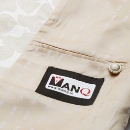 MANQ Men Cream-Coloured Woven Design Nehru Jacket image 2