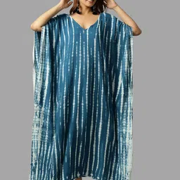 HANDICRAFT PALACE Women Tie and Dye Printed Maxi Nightdress-image-96
