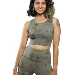 BlissClub Green Printed Sports Bra-picture-21