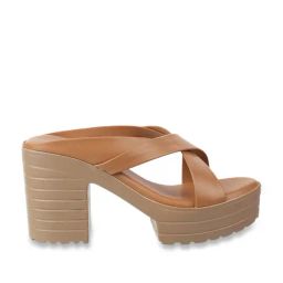 Metro Women's Beige Cross Strap Sandals-image-47