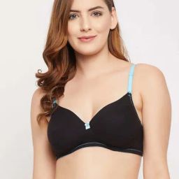 Clovia Black Cotton T-Shirt Bra-image-27