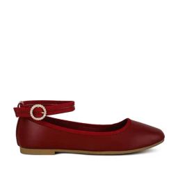 London Rag Women's Burgundy Ballerinas-image-43