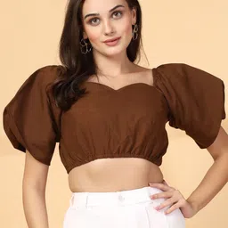 plusS  Women Cotton Sweetheart Neck Crop Top-picture-27