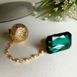 Priyaasi Heart Golden Alloy Cocktail Ring-image-12