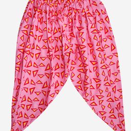 Kiddopanti Abstract Triangles Print Harem Pants - Pink-image-33