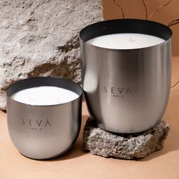 Seva Home Heirloom Candle Set Of 2 - Aqua Silver-image-40