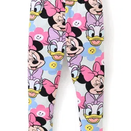 Babyhug Disney Cotton Lycra Full Length Leggings With Minnie Mouse Print - Multicolour-picture-41