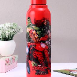 Cello Puro Steel Benz Icon Water Bottle With Marvel Avengers Print Red - 520 ml.-image-92