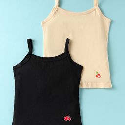 Bodycare Cotton Knit Solid Colour Slips - Black & Cream-image-30