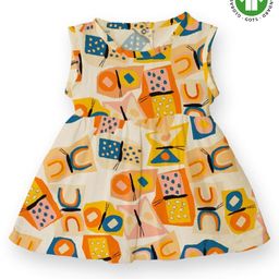 The Boo Boo Club 100% Cotton Muslin Sleeveless Butterflies Printed Dress - Off White-image-48