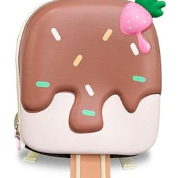 New Pinch Bagpack for Kids - Ice-Cream Design Bag for Pre-Schoolers Kids, Small Picnic Bag for Baby, Lightweight Miniature Bags Brown - Height 15.7 Inches-image-43