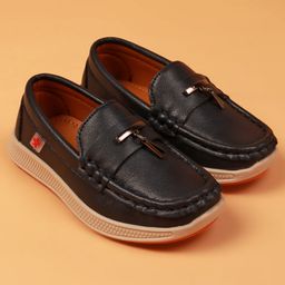 Cute Walk by Babyhug Slip On Solid Coloured Loafers With Applique - Navy Blue-image-62