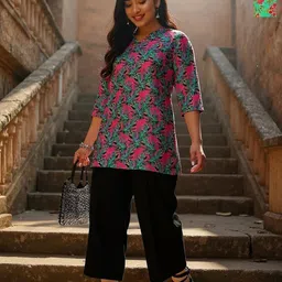 THE FAB FACTORY Floral Printed Kurti-image-53