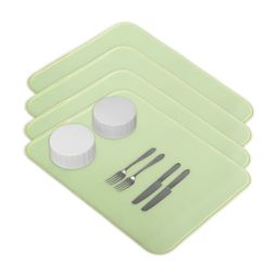 Aura 4-Pcs Green Floor Microfiber Crockery Dish Drying Kitchen Mats-27