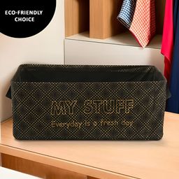 Aura Black and Yellow 2 Pieces Checked Collapsible Foldable Multi-Utility Organisers image 4