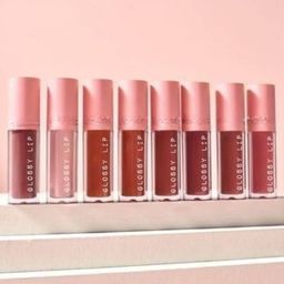 SUNISA Set Of 8 Long Lasting Glossy Liquid Mini Lipsticks - 2.2 ml Each Red & Nude-33
