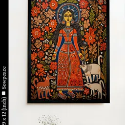 SOWPEACE Red & Black 1 Piece Canvas Other Wall Paintings-8