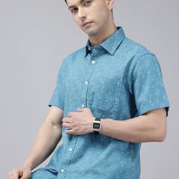 ColorPlus Geometric Printed Pure Cotton Casual Shirt-picture-42