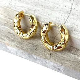Krelin Gold-Plated Textured Circular Shaped Hoop Earrings-41