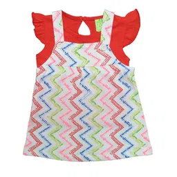 Clothe Funn Girls Cotton Geometric Printed A-Line Dress-42