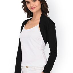 Espresso Black Solid Open Front Shrug image 4