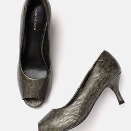 Van Heusen Textured Block Heel Peep Toes-16