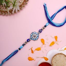 Myntra Elegant Homes Artificial Beaded Thread Rakhi Rakhi With Roli Chawal & Greeting Card-image-40