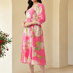 SZN Women Floral Print A-Line Midi Dress-picture-45
