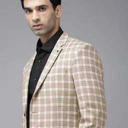 Van Heusen Checked Slim-Fit Single-Breasted Formal Blazer-image-37