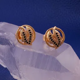 EL JOYERO Gold-Plated Contemporary Cubic Zirconia Studded Studs-35