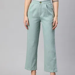 Popnetic High-Rise Pleated Pure Cotton Parallel Trousers-picture-16