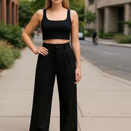 BROADSTAR Women Smart Mid-Rise Flat-Front Straight Fit Regular Trousers-picture-10