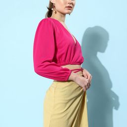 Style Quotient Pink Solid Strings Attached Top image 5
