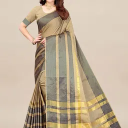 Mitera Striped Silk Cotton Designer Saree-image-16