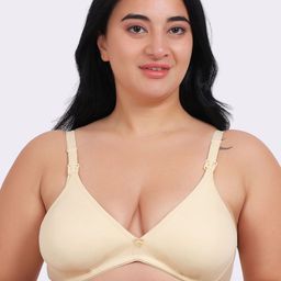 Fabme Plus Size Full Coverage Non Padded Cotton Nursing Bra-All Day Comfort-5