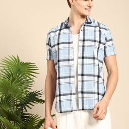 Mast & Harbour Men Slim Fit Checked Casual Shirt-image-36