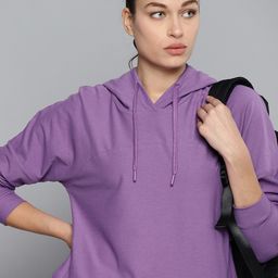 HRX By Hrithik Roshan Lifestyle Women Magic Mauve Rapid-Dry Solid Sweatshirt-image-5